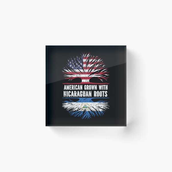 Item preview, American Grown with Nicaraguan Roots USA Flag designed and sold by CosmoKitsch.