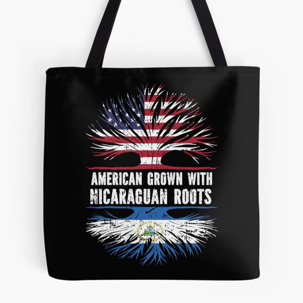Item preview, American Grown with Nicaraguan Roots USA Flag designed and sold by CosmoKitsch.