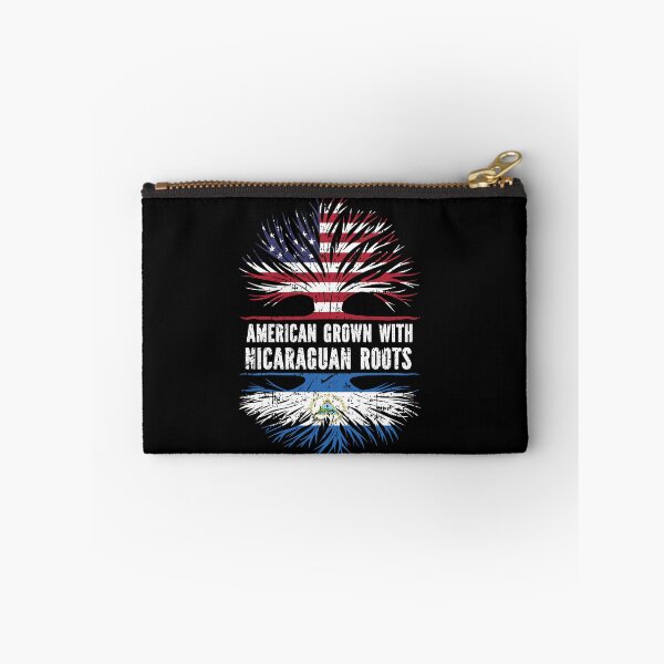 Item preview, American Grown with Nicaraguan Roots USA Flag designed and sold by CosmoKitsch.