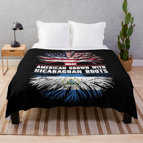 Item preview, American Grown with Nicaraguan Roots USA Flag designed and sold by CosmoKitsch.