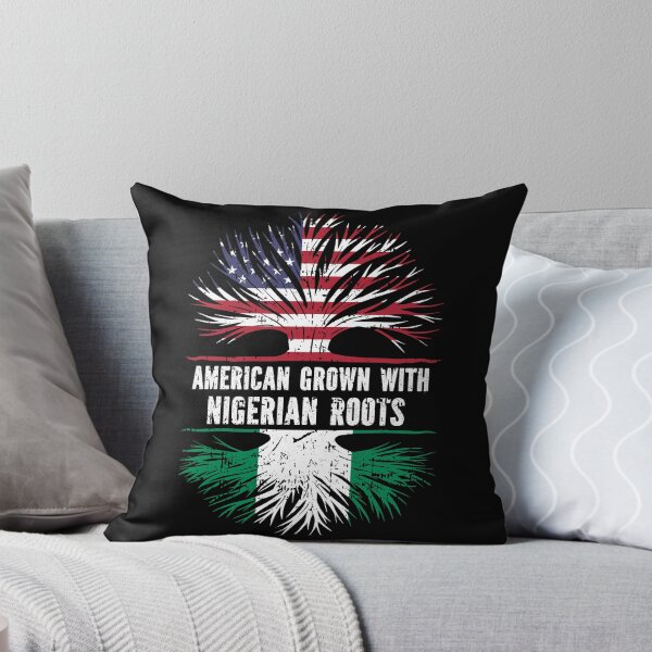 Item preview, American Grown with Nigerian Roots USA Flag designed and sold by CosmoKitsch.