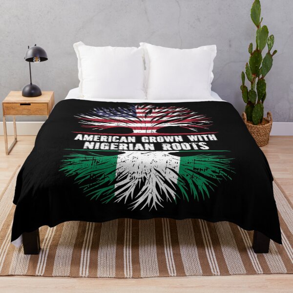 Item preview, American Grown with Nigerian Roots USA Flag designed and sold by CosmoKitsch.