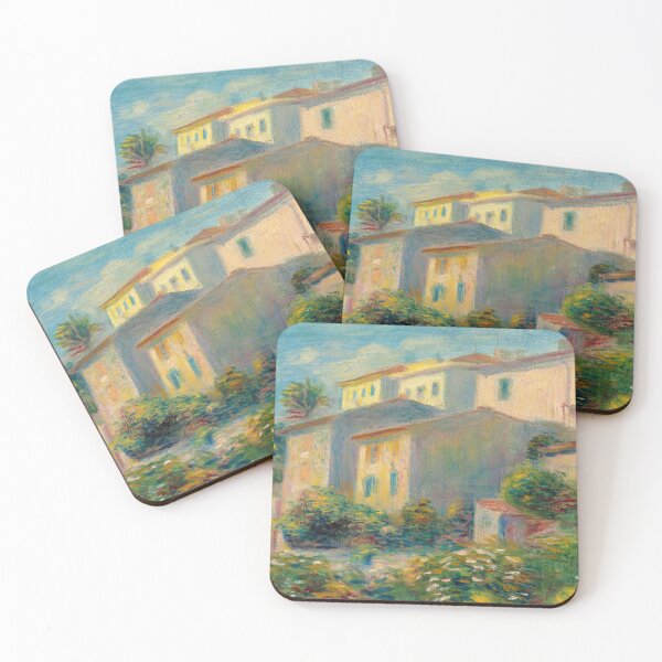 Item preview, View of the Post Office in Cagnes by Pierre-Auguste Renoir: Sunlit Village Art Print designed and sold by artofuniverse.