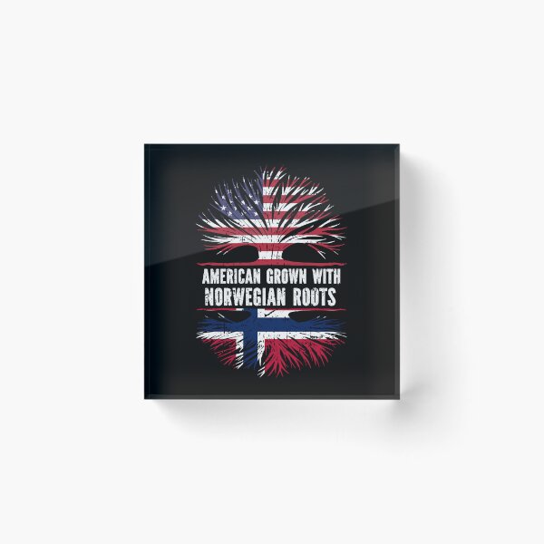 Item preview, American Grown with Norwegian Roots  USA Flag designed and sold by CosmoKitsch.