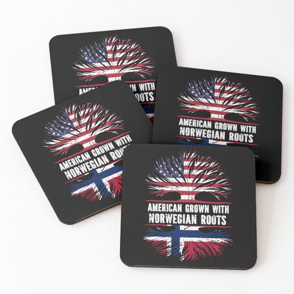 Item preview, American Grown with Norwegian Roots  USA Flag designed and sold by CosmoKitsch.