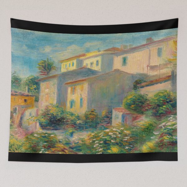 Item preview, View of the Post Office in Cagnes by Pierre-Auguste Renoir: Sunlit Village Art Print designed and sold by artofuniverse.