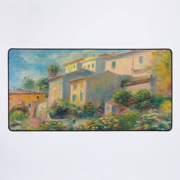 Item preview, View of the Post Office in Cagnes by Pierre-Auguste Renoir: Sunlit Village Art Print designed and sold by artofuniverse.