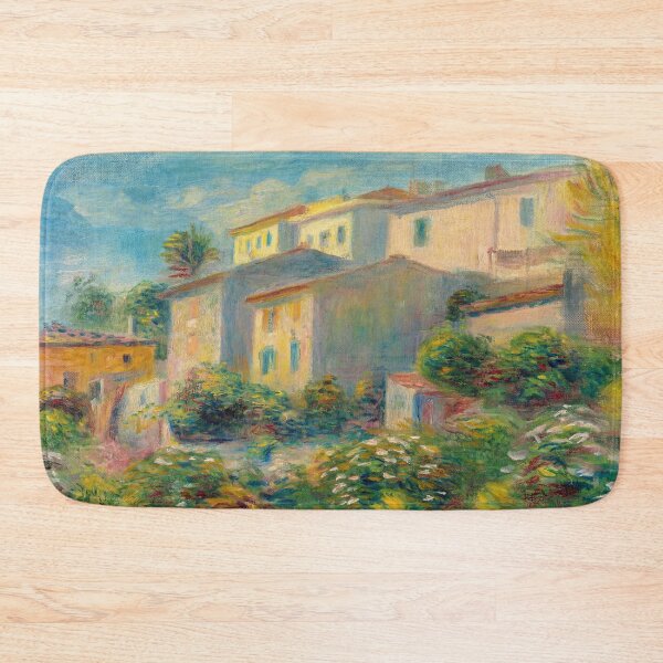 Item preview, View of the Post Office in Cagnes by Pierre-Auguste Renoir: Sunlit Village Art Print designed and sold by artofuniverse.