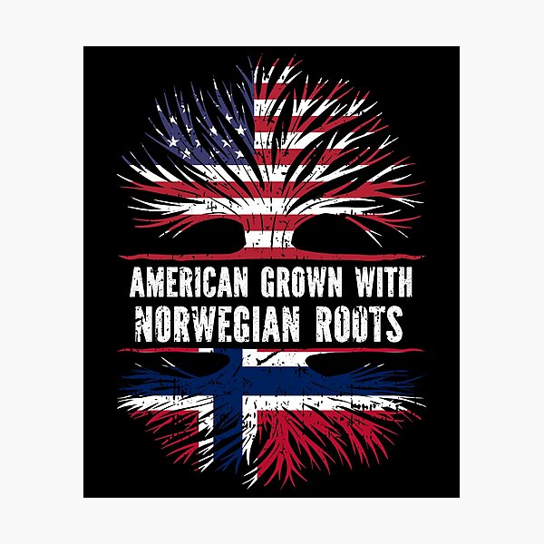 Item preview, American Grown with Norwegian Roots  USA Flag designed and sold by CosmoKitsch.
