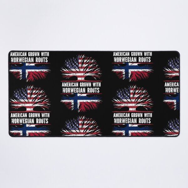 Item preview, American Grown with Norwegian Roots USA Flag designed and sold by CosmoKitsch.