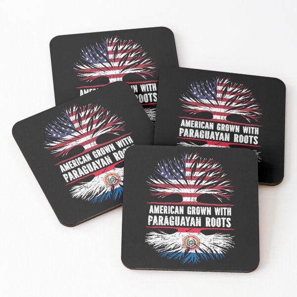 Item preview, American Grown with Paraguayan Roots USA Flag designed and sold by CosmoKitsch.