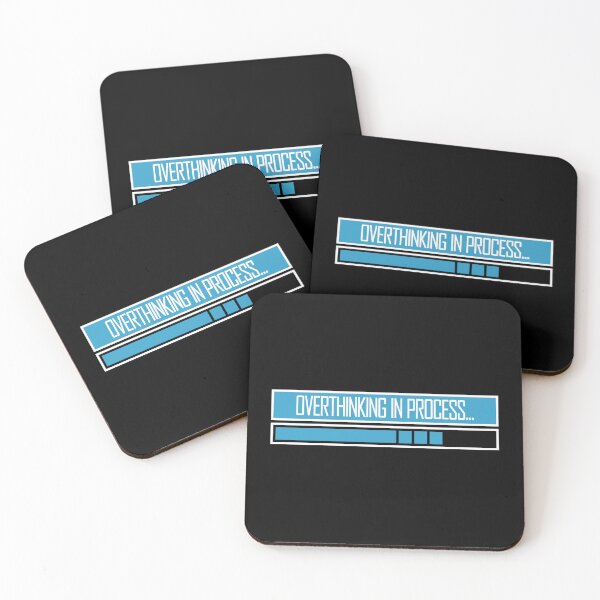 Item preview, Overthinking In Process Funny Relatable Quote Logo designed and sold by shirt-o-mat.