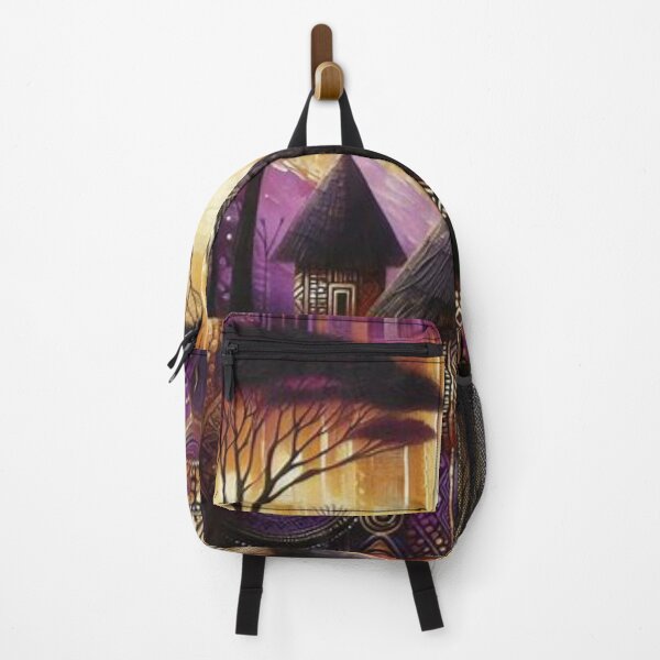 Item preview, Huts in Purple Gold, Tribal Art Style designed and sold by Shs-Kenya.