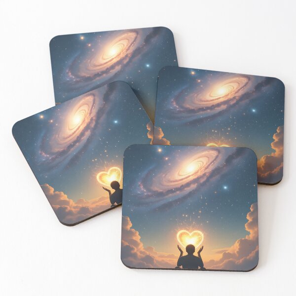 Item preview, Lonely Soul Holding a Glowing Heart Under the Stars designed and sold by SoulGraphixx.