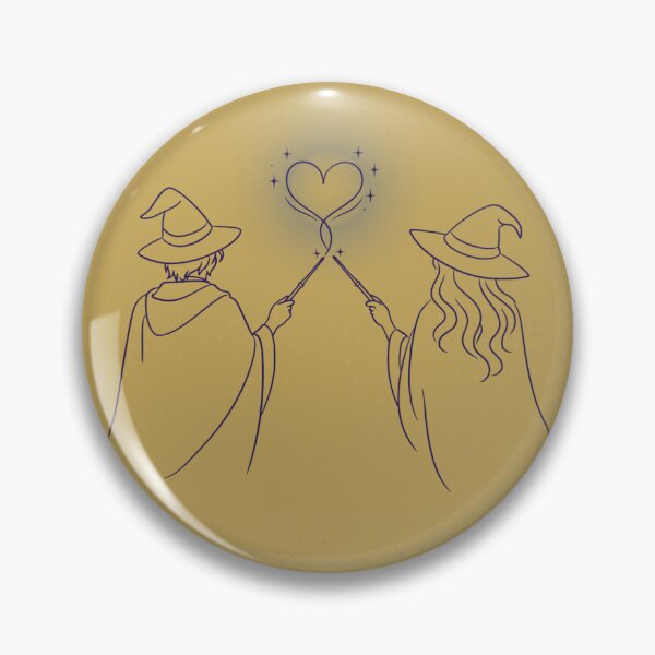 Item preview, Wizarding Couple — Love & Magic | Minimalist Geek Illustration designed and sold by Love&Geek.