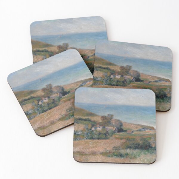 Item preview, View of the Seacoast Near Wargemont in Normandy by Pierre-Auguste Renoir: Coastal Landscape Poster designed and sold by artofuniverse.