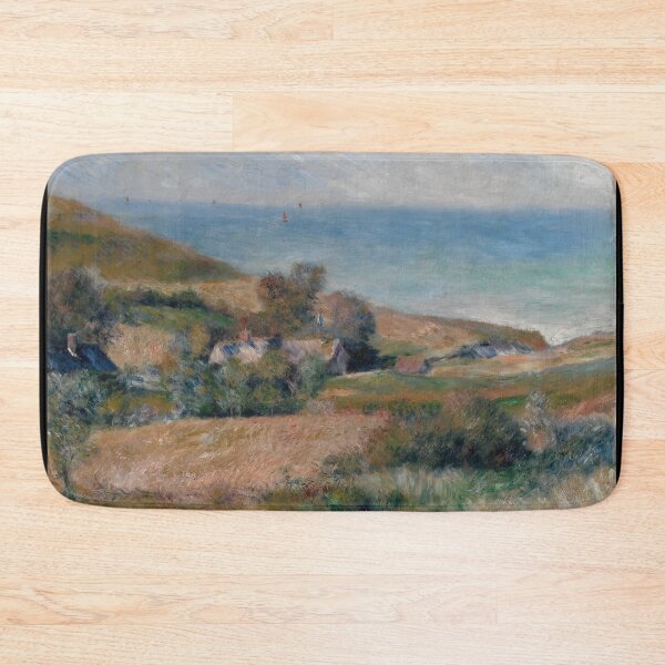 Item preview, View of the Seacoast Near Wargemont in Normandy by Pierre-Auguste Renoir: Coastal Landscape Poster designed and sold by artofuniverse.