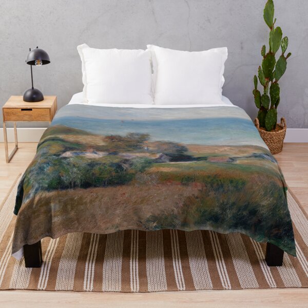 Item preview, View of the Seacoast Near Wargemont in Normandy by Pierre-Auguste Renoir: Coastal Landscape Poster designed and sold by artofuniverse.