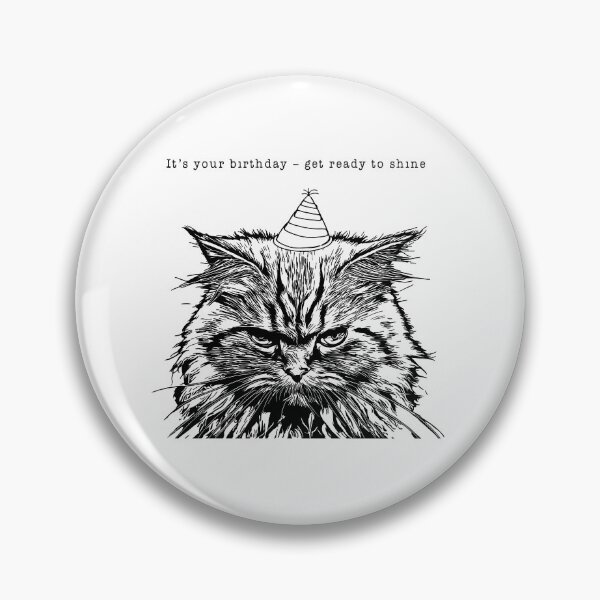 Item preview, Bored Birthday Cat – Funny Grumpy Cat Birthday Design designed and sold by Rosaliartbook.