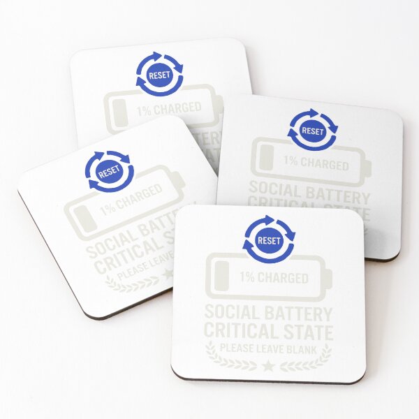 Item preview, Social Battery Critical State - 1% Charged Funny Introvert Design designed and sold by vlahstudio.
