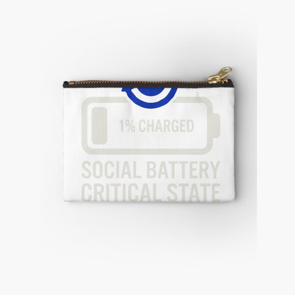 Item preview, Social Battery Critical State - 1% Charged Funny Introvert Design designed and sold by vlahstudio.