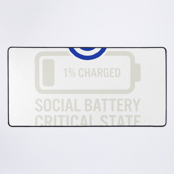 Item preview, Social Battery Critical State - 1% Charged Funny Introvert Design designed and sold by vlahstudio.
