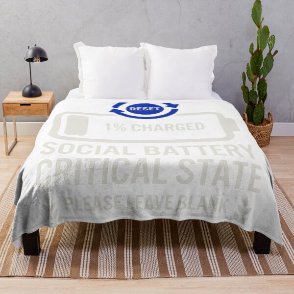 Item preview, Social Battery Critical State - 1% Charged Funny Introvert Design designed and sold by vlahstudio.
