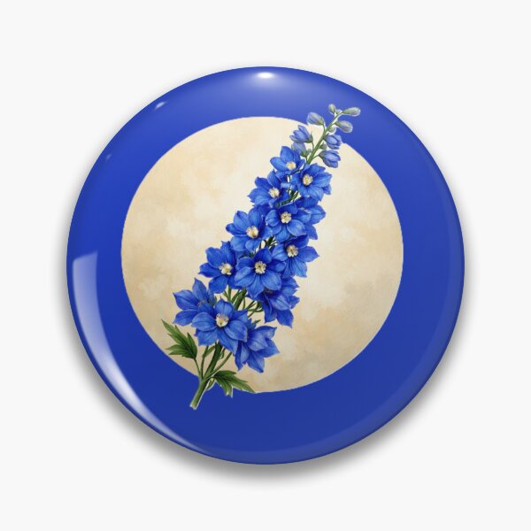 Item preview, Delphinium Grace – Elegant Blue Botanical Circle Design designed and sold by TheJoyfulPen.
