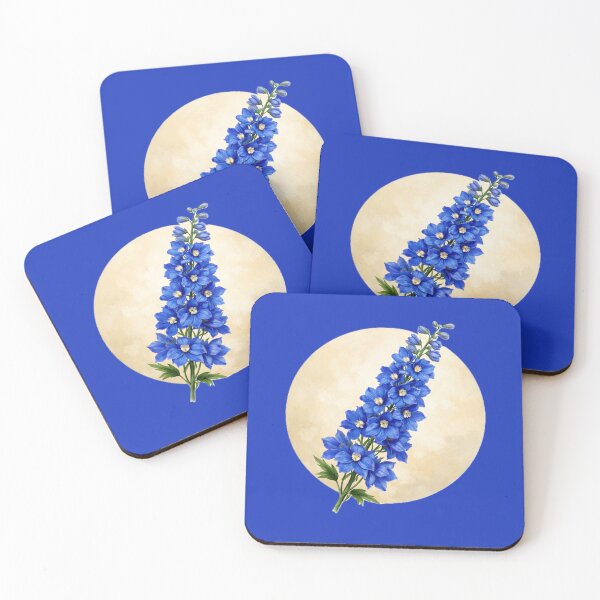 Item preview, Delphinium Grace – Elegant Blue Botanical Circle Design designed and sold by TheJoyfulPen.