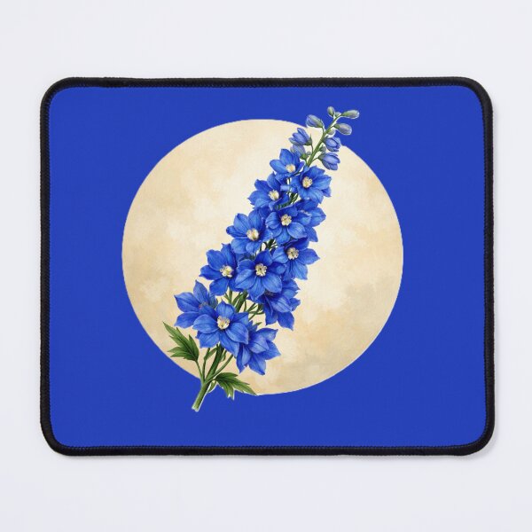 Item preview, Delphinium Grace – Elegant Blue Botanical Circle Design designed and sold by TheJoyfulPen.