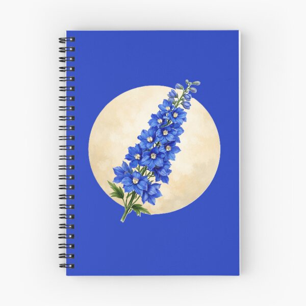 Item preview, Delphinium Grace – Elegant Blue Botanical Circle Design designed and sold by TheJoyfulPen.