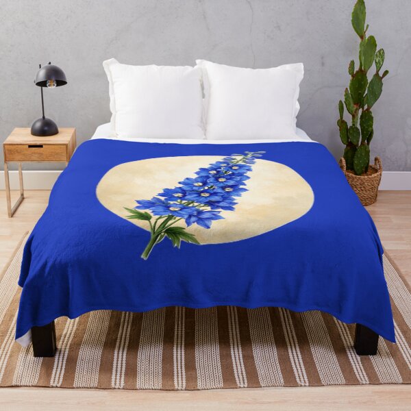 Item preview, Delphinium Grace – Elegant Blue Botanical Circle Design designed and sold by TheJoyfulPen.