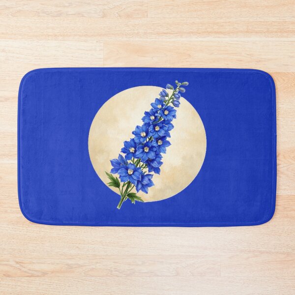 Item preview, Delphinium Grace – Elegant Blue Botanical Circle Design designed and sold by TheJoyfulPen.