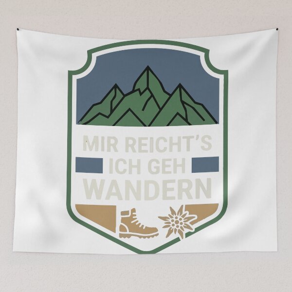 Item preview, Mir Reicht's Ich Geh Wandern - Retro German Hiking Badge designed and sold by vlahstudio.