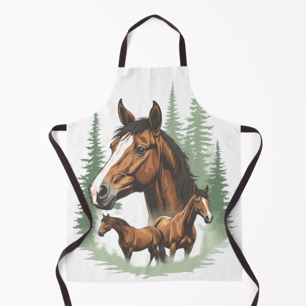 Item preview, Majestic Horse Family in Evergreen Forest designed and sold by sanorastyle.
