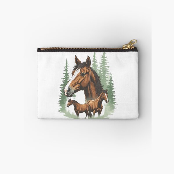 Item preview, Majestic Horse Family in Evergreen Forest designed and sold by sanorastyle.