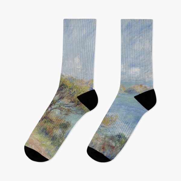 Item preview, View at Guernsey by Pierre-Auguste Renoir: Coastal Impressionist Fine Art Print designed and sold by artofuniverse.