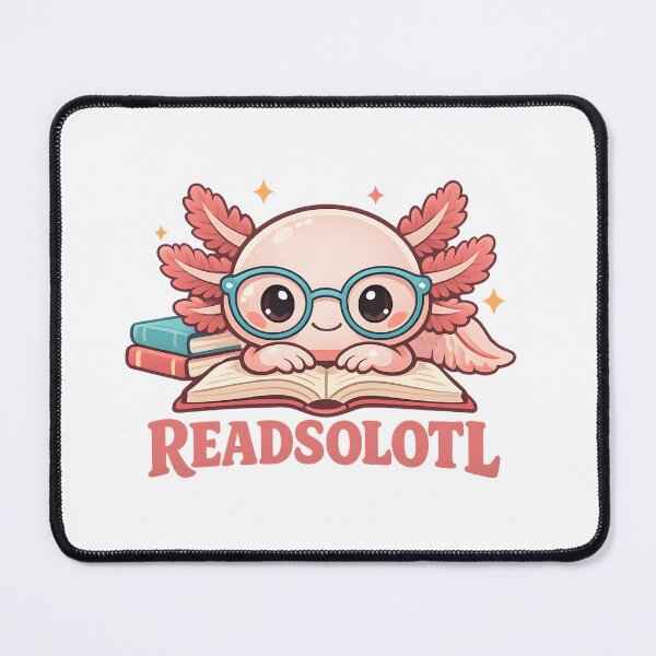 Item preview, Readsolotl Cute Axolotl Reading Book designed and sold by LunaMagicStudio.