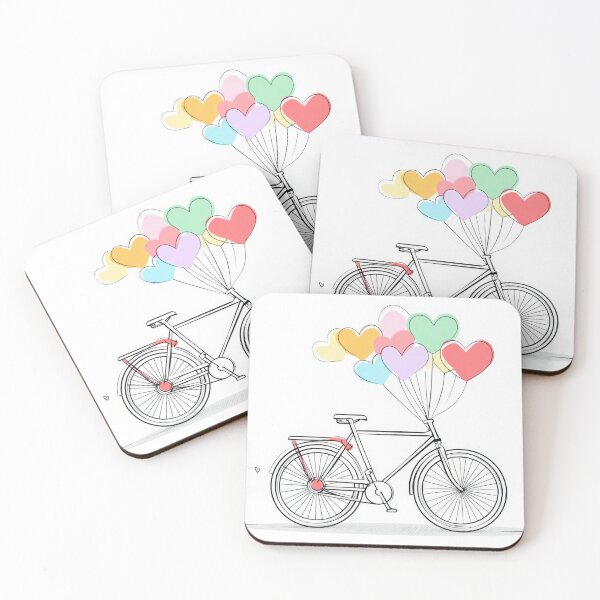 Item preview, Bike with heart balloons designed and sold by anytka.