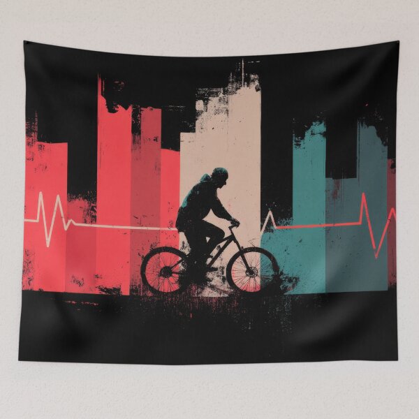 Item preview, Cyclist rides with heart rate symbol designed and sold by anytka.