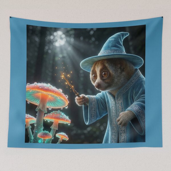 Item preview, Slow Loris Sorcerer Wields Wand with Surprising Gusto designed and sold by Tridentulus.