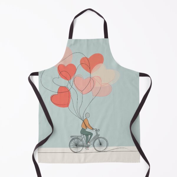 Item preview, Bike rider with heart balloons designed and sold by anytka.