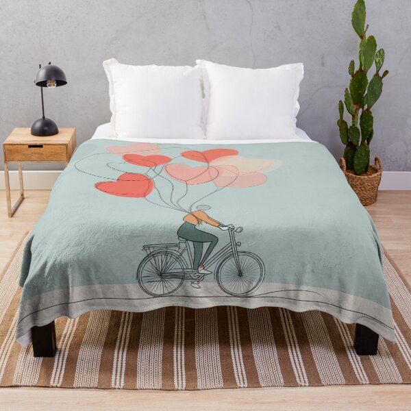 Item preview, Bike rider with heart balloons designed and sold by anytka.