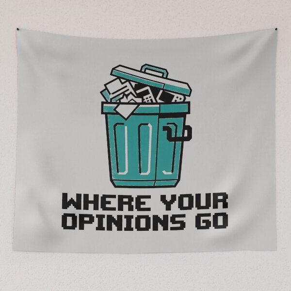 Item preview, Where Your Opinions Go Trash Can designed and sold by KeremYurtseven.