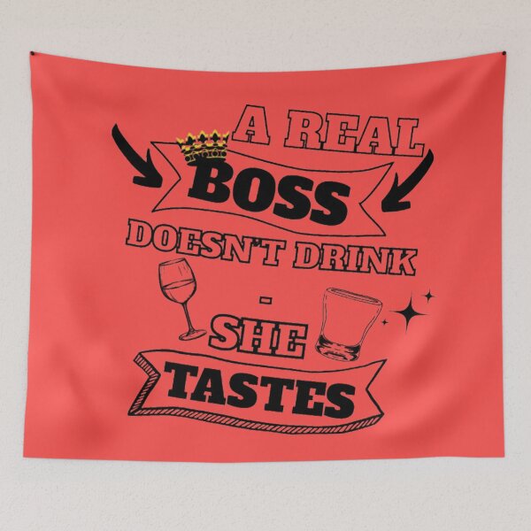 Item preview, A Real Boss Doesn't Drink (Women) Funny Boss Joke Design designed and sold by CDPrintsDesigns.