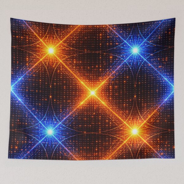 Artikelvorschau, Glowing Diamond Star Grid Pattern entworfen und verkauft von QuantumOasis.