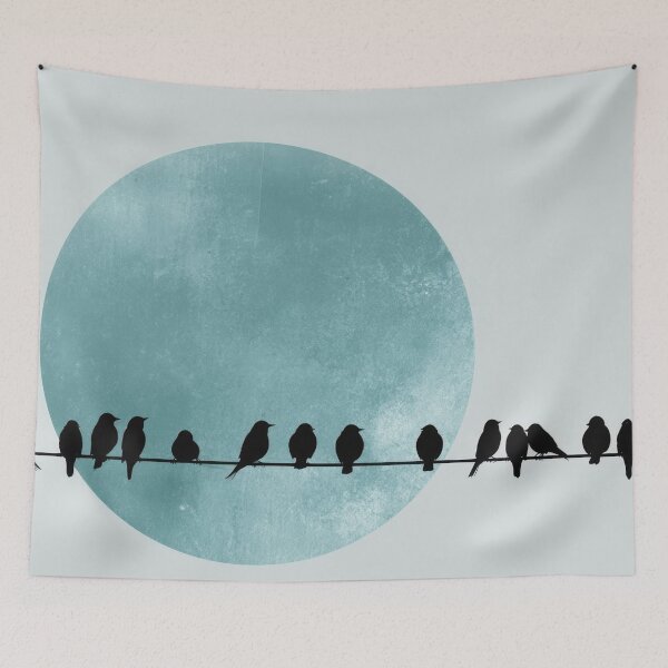 Item preview, Birds sitting on a wire at night designed and sold by anytka.