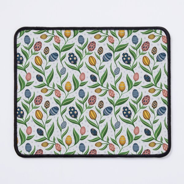 Item preview, Floral Easter egg pattern in blue – a spring-like, playful design designed and sold by InkofNocturna.