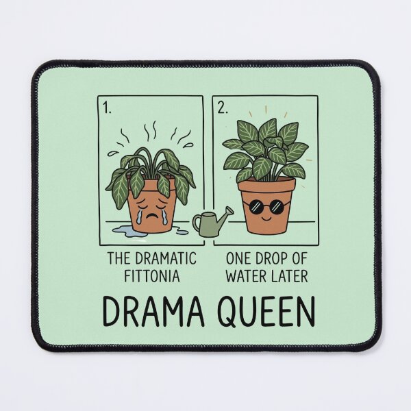 Item preview, Funny Dramatic Fittonia Plant - Drama Queen Comic Before and After Water designed and sold by GeekGuysShop.