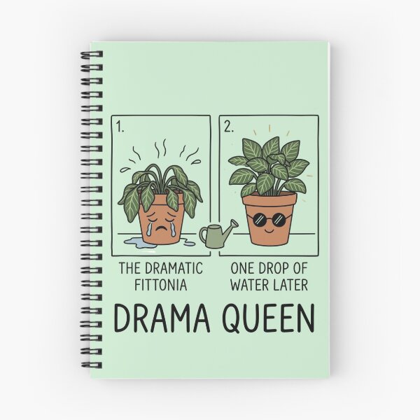 Item preview, Funny Dramatic Fittonia Plant - Drama Queen Comic Before and After Water designed and sold by GeekGuysShop.